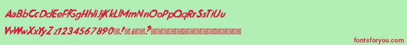 MagneticFriends Font – Red Fonts on Green Background