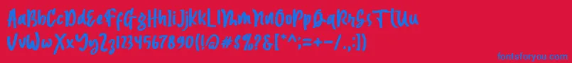 Magnetto Font – Blue Fonts on Red Background