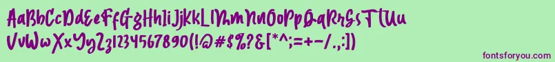 Magnetto Font – Purple Fonts on Green Background