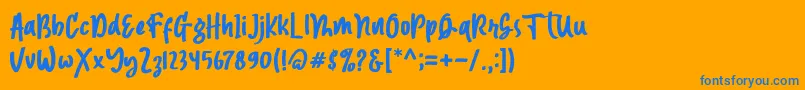 Magnetto Font – Blue Fonts on Orange Background