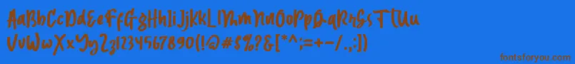 Magnetto Font – Brown Fonts on Blue Background
