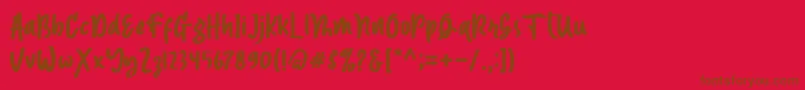 フォントMagnetto – 赤い背景に茶色の文字