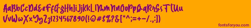 Weitere Informationen zur Magnetto-Schriftart Magnetto-Schriftart – Violette Schriften auf orangefarbenem Hintergrund