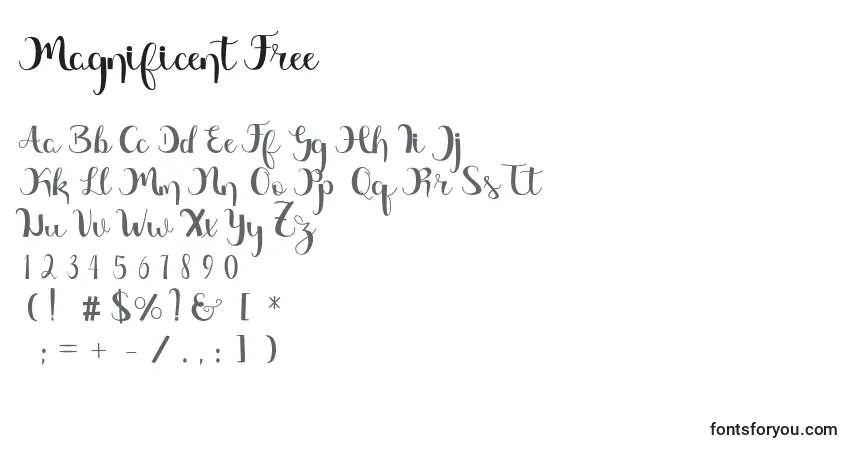 Magnificent Freeフォント–アルファベット、数字、特殊文字