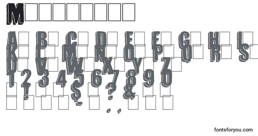 Шрифт Magnifico – алфавит, цифры, специальные символы