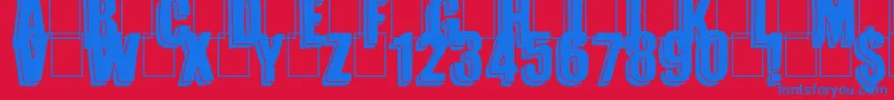 Magnifico Font – Blue Fonts on Red Background