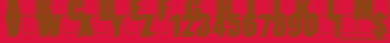 Magnifico Font – Brown Fonts on Red Background