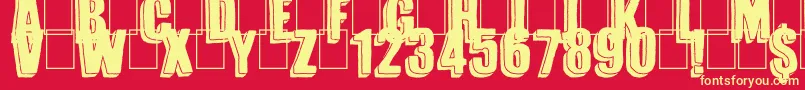フォントMagnifico – 黄色の文字、赤い背景