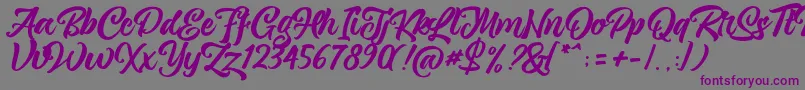 magnison Script Free Font – Purple Fonts on Gray Background