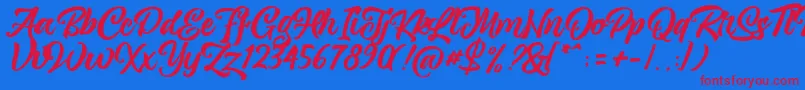 fuente magnison Script Free – Fuentes Rojas Sobre Fondo Azul