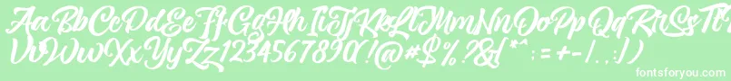 magnison Script Free Font – White Fonts on Green Background