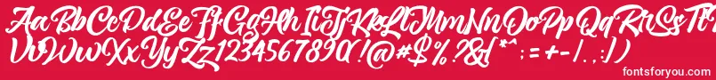 magnison Script Free Font – White Fonts on Red Background