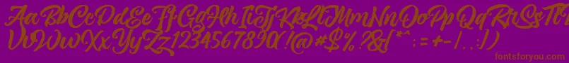 Fonte magnison Script Free – fontes marrons em um fundo roxo