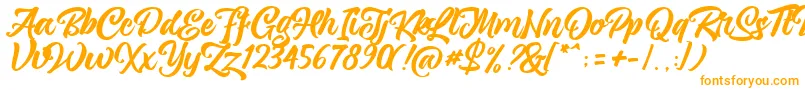 magnison Script Free-Schriftart – Orangefarbene Schriften auf weißem Hintergrund