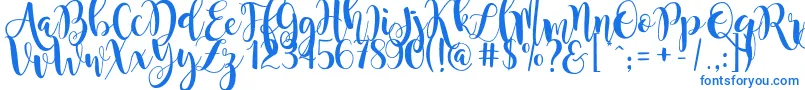 フォントmagnolia sky – 白い背景に青い文字