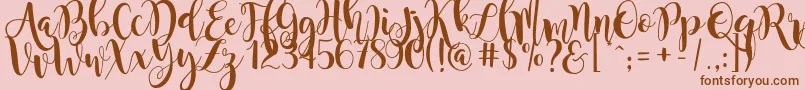 magnolia sky Font – Brown Fonts on Pink Background
