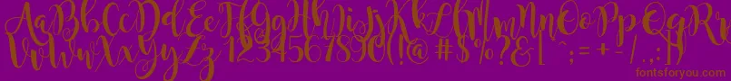 Шрифт magnolia sky – коричневые шрифты на фиолетовом фоне
