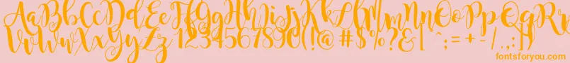 magnolia sky-fontti – oranssit fontit vaaleanpunaisella taustalla