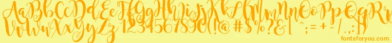 magnolia sky Font – Orange Fonts on Yellow Background