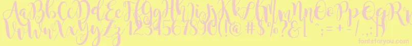 magnolia sky Font – Pink Fonts on Yellow Background