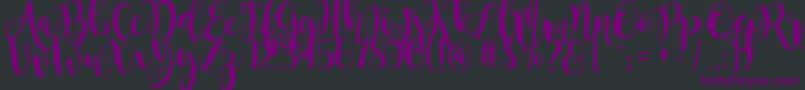 magnolia sky Font – Purple Fonts on Black Background