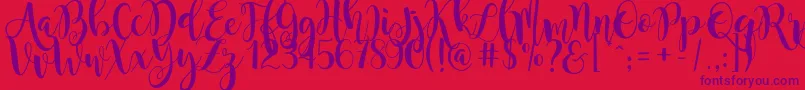 Fonte magnolia sky – fontes roxas em um fundo vermelho