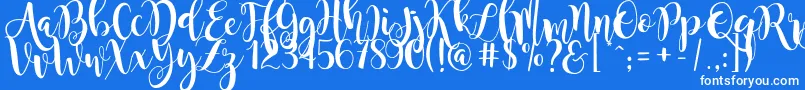 magnolia sky-fontti – valkoiset fontit sinisellä taustalla