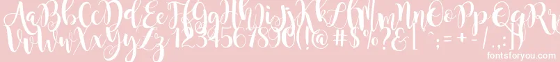 フォントmagnolia sky – ピンクの背景に白い文字