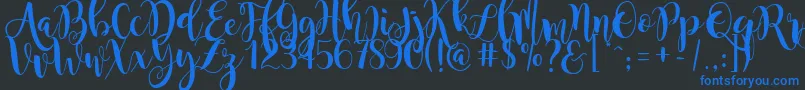 magnolia sky Font – Blue Fonts on Black Background