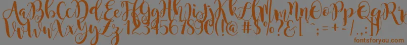 magnolia sky Font – Brown Fonts on Gray Background
