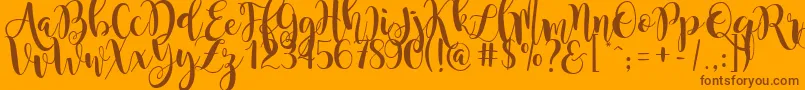 magnolia sky Font – Brown Fonts on Orange Background