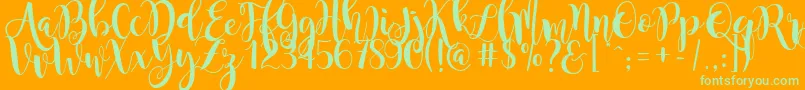 magnolia sky Font – Green Fonts on Orange Background