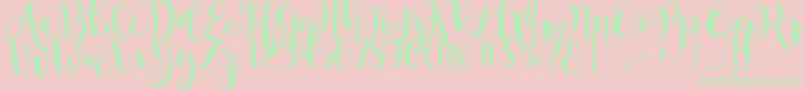 magnolia sky Font – Green Fonts on Pink Background