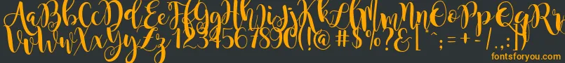 magnolia sky Font – Orange Fonts on Black Background
