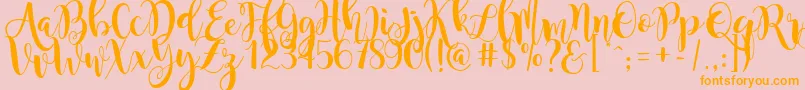 magnolia sky Font – Orange Fonts on Pink Background