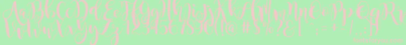 magnolia sky Font – Pink Fonts on Green Background