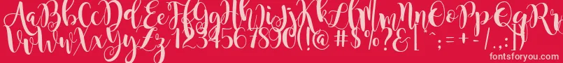 magnolia sky Font – Pink Fonts on Red Background