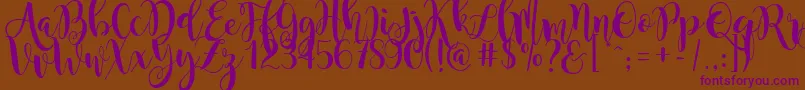 magnolia sky Font – Purple Fonts on Brown Background