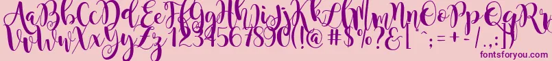 magnolia sky Font – Purple Fonts on Pink Background