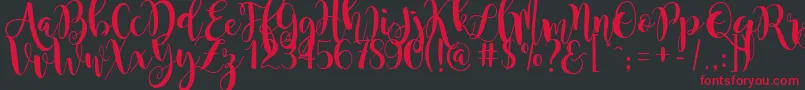 magnolia sky Font – Red Fonts on Black Background