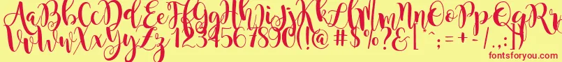 magnolia sky Font – Red Fonts on Yellow Background