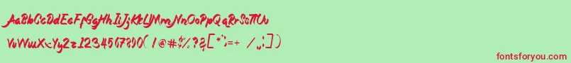 Magnolia Font – Red Fonts on Green Background