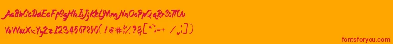 Magnolia Font – Red Fonts on Orange Background
