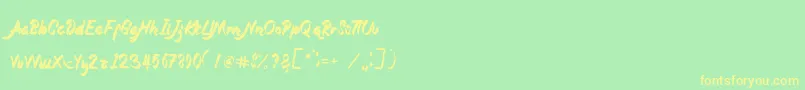 Magnolia Font – Yellow Fonts on Green Background