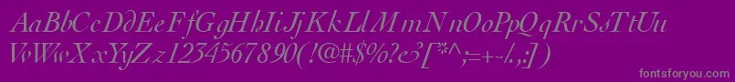 fuente ThesissskItalic – Fuentes Grises Sobre Fondo Morado
