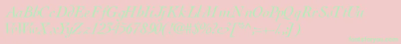 ThesissskItalic-Schriftart – Grüne Schriften auf rosa Hintergrund