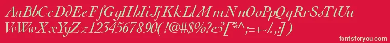 ThesissskItalic Font – Green Fonts on Red Background