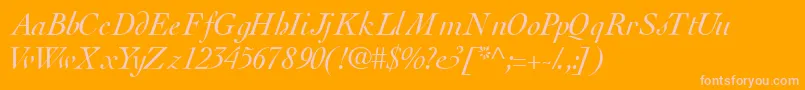 フォントThesissskItalic – オレンジの背景にピンクのフォント