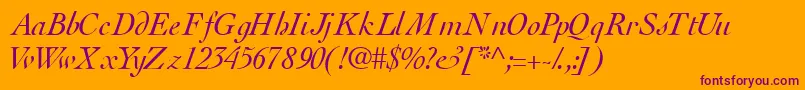 ThesissskItalic Font – Purple Fonts on Orange Background