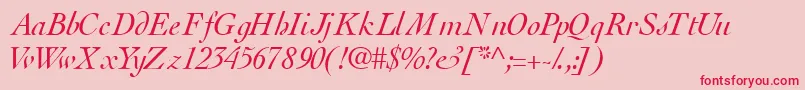フォントThesissskItalic – ピンクの背景に赤い文字